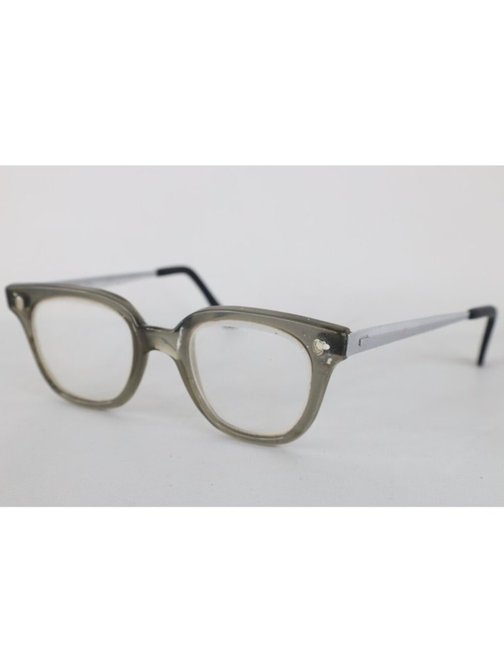 Vintage 50s 60s Rockabilly Distressed Fendall Safety Glasses Smoke Gray T-30 USA